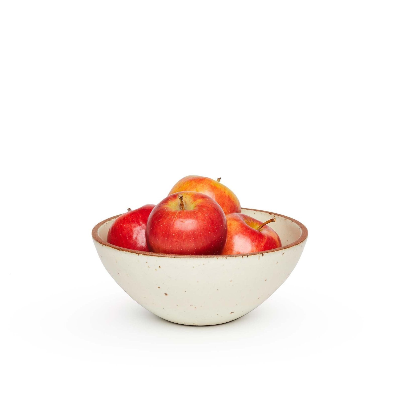 Vellax Supply soup bowl in Oat Cream, shown with apples