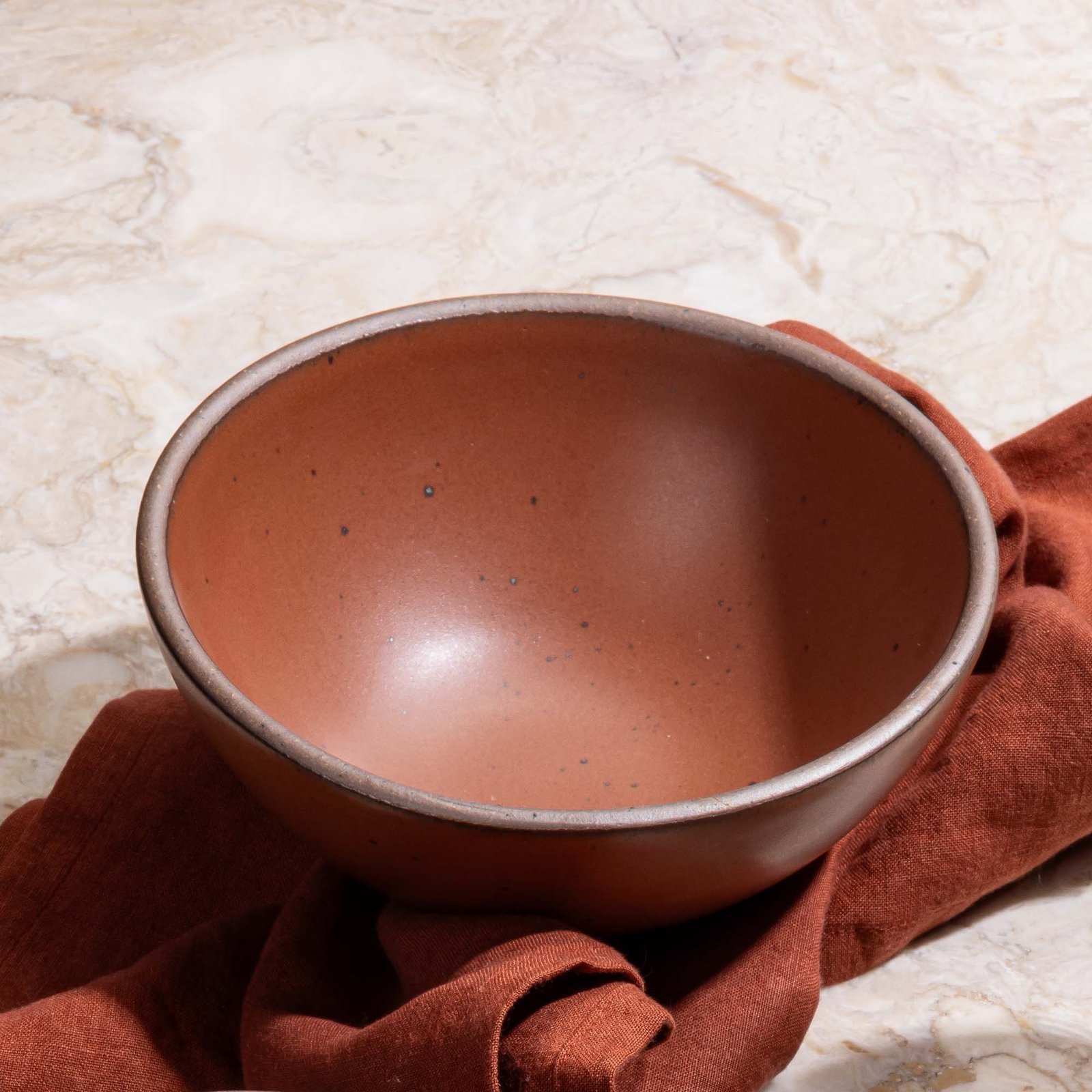 Vellax Supply soup bowl in Terracotta, close view of the bowl and rim