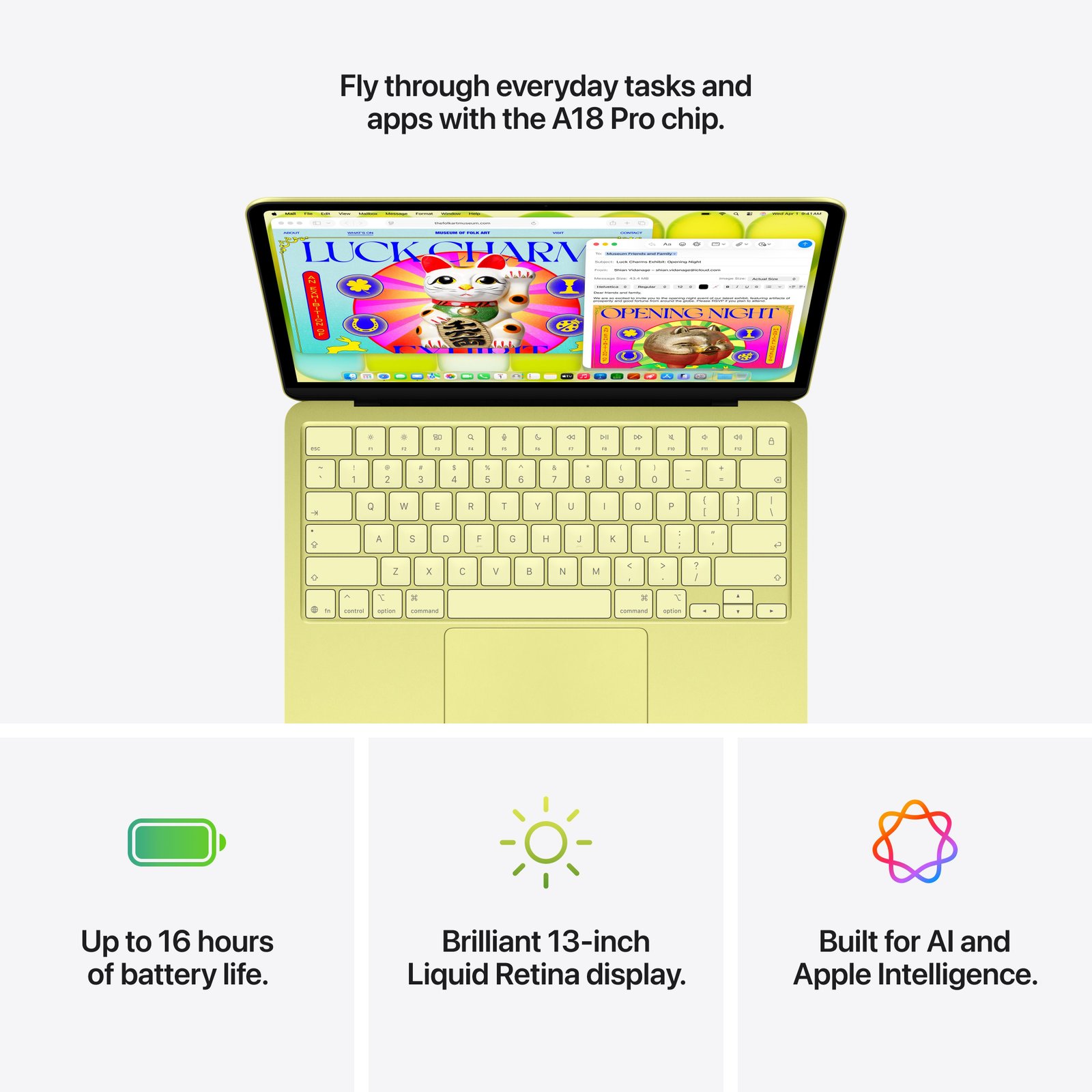 MacBook Neo - 512GB Storage - Magic Keyboard with Touch ID - Citrus
