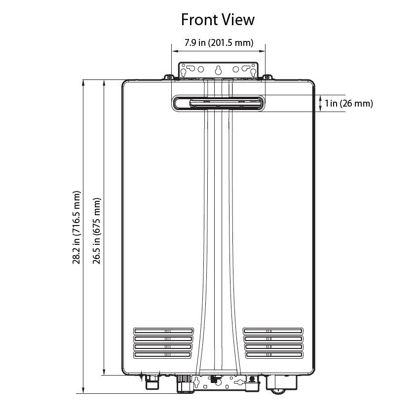 NHW700-199AE – Non-Condensing Tankless Water Heater – Outdoor, 199,000 BTU - Image 3
